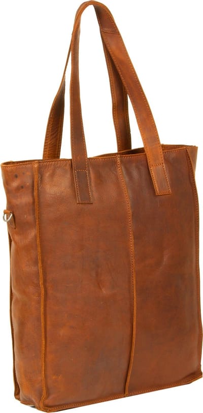 Justified Bags Nynke Lederen Shopper Cognac 13L – Hoogwaardige Business Tas – Werktas – Laptoptas 14 inch – Elegante Schoudertas – Cow Leather