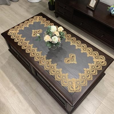 Tafelkleed Rechthoekig Tafelkleed Europees Geborduurd Koffietafelhoes Tafel Westerse Thee bloem Effen Kleur Stof Kant Boek 70X130cm