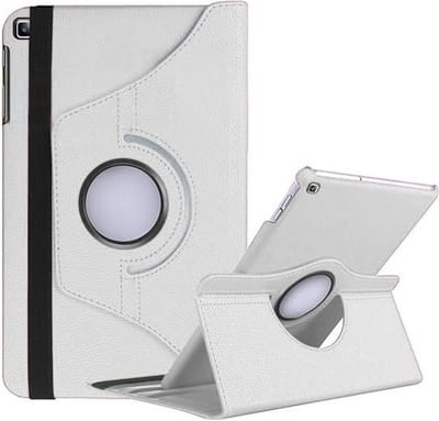 Hoesje - Geschikt voor Samsung Galaxy Tab A 10.1 (2019) - 360 Graden Hoes - Draaibare Hard Cover Case - Tablethoes Draaibaar - Wit