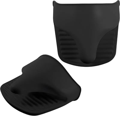 Siliconen pannenlappen - Ovenwanten mini - Koken en bakken - Antislip ontwerp - 125 x 11 cm - Zwart