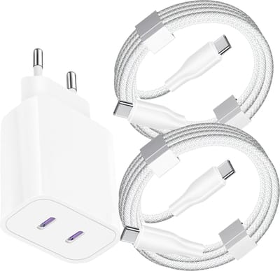 Oplaadsetje geschikt voor Samsung - Oplader met 2 meter lange usb-c Kabels - Snellader