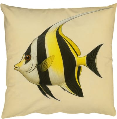 Sierkussens - Kussentjes Woonkamer - 50x50 cm - Vis - Sierlijk - Rugvin - Geel