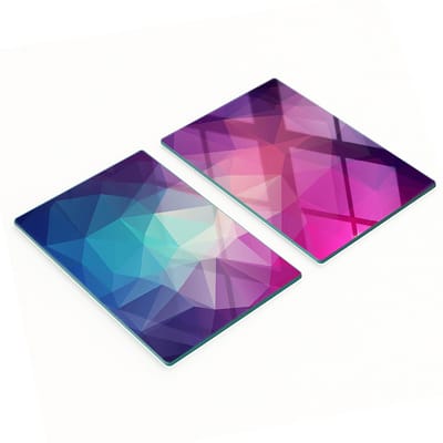 Decoratieve glazen snij- en serveerplanken, abstract ontwerp, 2x40x52 cm