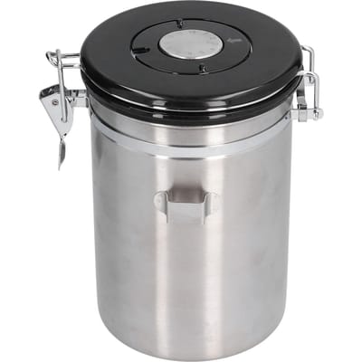 Koffiebussen van Roestvrij Staal met Kalenderwiel Uitlaatbare Koffiepot voor Thuis Koffiebar 1.8L Zilverkleurig