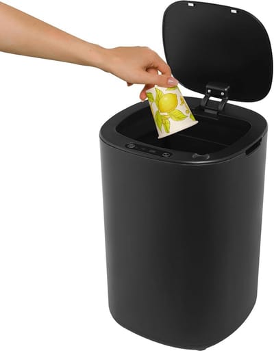 Keuken Prullenbak - Afvalemmer Sensor - Hygiënisch Afval Verwerken - Automatische Sensor Deksel - 10 Liter - Zwart