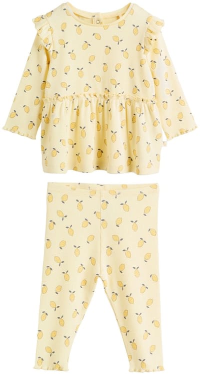 Next - Meisjes - Set met babyfriltop met lange mouwen en legging - Geel