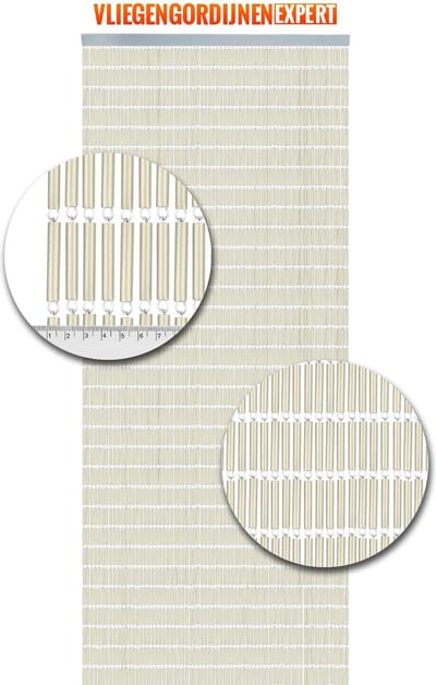 Vliegengordijnenexpert Hulzen - Vliegengordijn - 100x240 cm - Crème