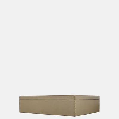 Chamada Sarah leren opbergbox rechthoek effen large taupe