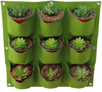 Jumada's - Hangende Plantenzak - Ophangbare plantenzak - Moestuin / Bloemen en Planten - 9 vakjes - 50 x 50 cm