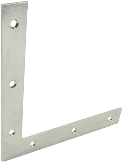 Raamhoek recht – 200x200 mm – 28 mm breed – 2,5 mm dik – verzinkt staal – per 2 stuks – versterkingshoek – hoekplaat