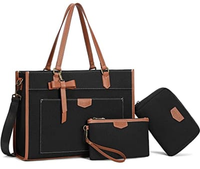 Laptop Tas Voor Vrouwen Canvas Tote Tas 15.6 inch - Lichtgewicht Grote Capaciteit Schouderhandtas