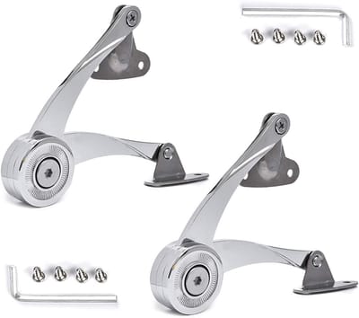 Lid Support Hinge in Satin Nickel met Zachte Sluiting voor Speelgoeddozen, Lades en Deuren, 22lbs (Scimitar Style 1Pair)
