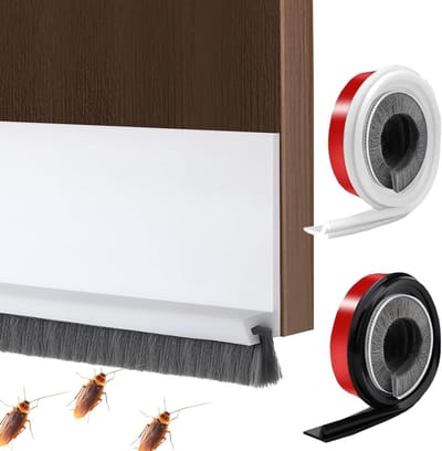 Deurborstels 100 x 5 cm, Zelfklevend, Inclusief Schaar, Insectenbescherming, Koudebestendig, Set van 2, Ideaal voor Deuren en Ramen
