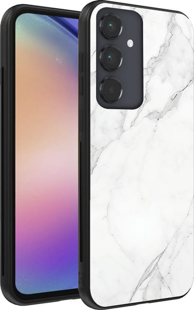 Smartphonica Telefoonhoesje voor Samsung Galaxy A54 5G met marmer opdruk - TPU backcover case marble design - Wit geschikt voor Samsung Galaxy A54 5G