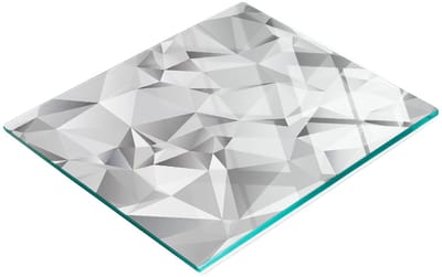 Duurzame en stijlvolle snijplank van gehard glas met 3D-patroon, 60x52 cm