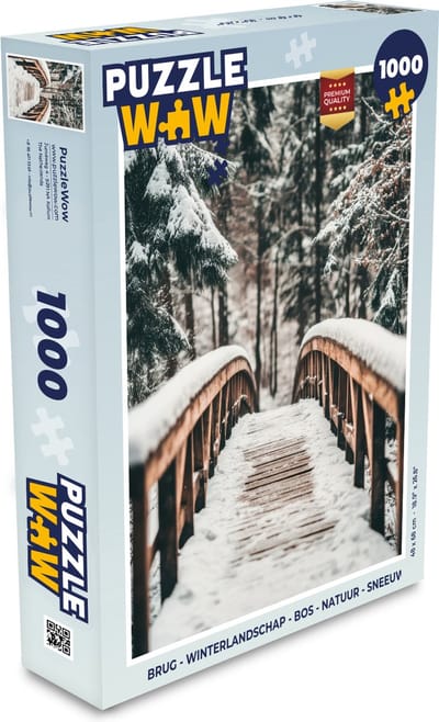 Puzzel Brug - Winterlandschap - Bos - Natuur - Sneeuw - Legpuzzel - Puzzel 1000 stukjes volwassenen