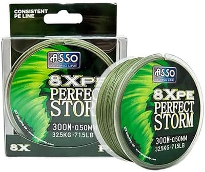 Asso 8x Perfect Storm 300 M Gevlochten Vislijn Transparant 0.320 mm