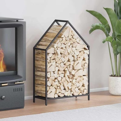 vidaXL - Brandhoutrek - 60x25x90 - cm - koudgewalst - staal - zwart
