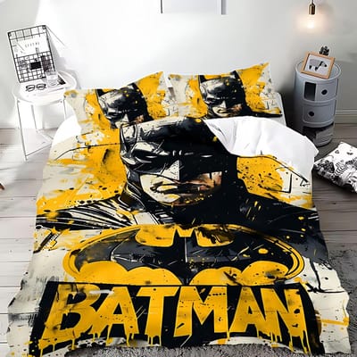 Dekbedovertrek Cartoon B-Batmans Kussensloop Beddengoed Set Volwassen Jongen Meisje Slaapkamer Decoratie Kinder Cadeau Enkel Dubbel Groot Formaat US Twin(172*218cm)3pcs