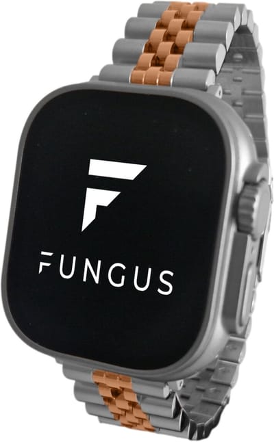 Fungus - Smartwatch bandje - Geschikt voor Apple Watch 38 / 40 / 41 mm - Series 1 2 3 4 5 6 7 8 9 SE iWatch - Metaal - Zilver rosegoud