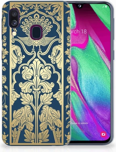 TPU Hoesje voor Samsung Galaxy A40 TPU Case Beige Flowers