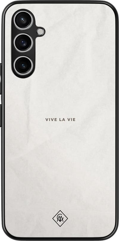 Casimoda® hoesje - Geschikt voor Samsung Galaxy A15 - Vive La Vie - Zwart TPU Backcover - Tekst - Grijs
