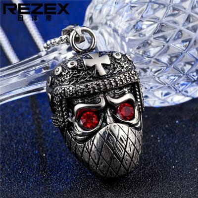 Nouveau Bijou Rétro Personnalisé Homme Crâne Masque Doré Voleur Alliage Pendentif Modejavascript: gray