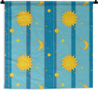 Wandkleed - Wanddoek - Zon - Maan - Design - 180x180 cm - Wandtapijt