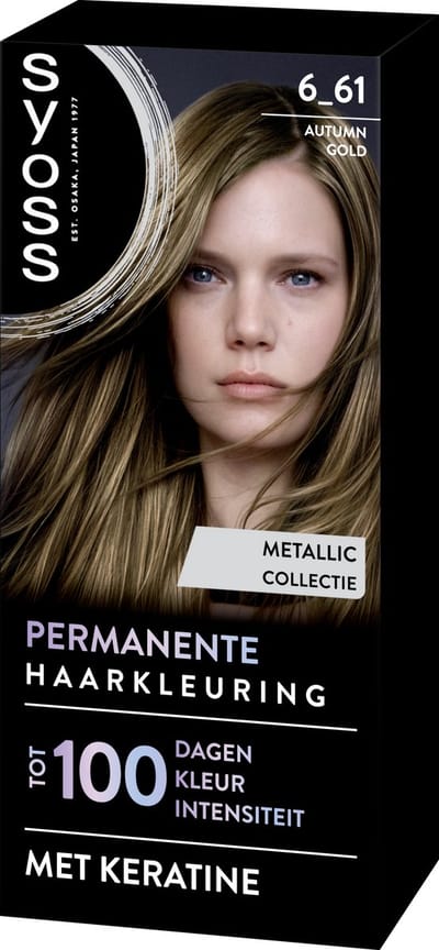 SYOSS Permanent Coloration 6-61 - Haarverf - Permanente Haarkleuring - Autumn Gold – Grijsdekking – Vermindert Haarbreuk - 1 Stuk