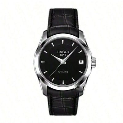 TISSOT volledig automatisch mechanisch uurwerk dameshorloge, Zwitsers gemaakt, 32 mm zwart wijzerplaat, Model T035.207.16.051.00 zwart