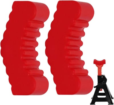 Krikstandaard Pads - Rubberen Adapters - Voertuig Onderhoud - Anti-slip Ontwerp - 2 Stuks - Rood