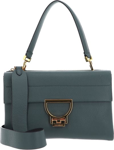 COCCINELLE Leren Schoudertas Handtas Arlettis Handbag Kale Green Groen