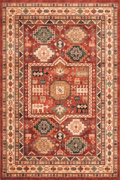 OSTA Kashqai – Vloerkleed – Tapijt – geweven – wol – eco – duurzaam - modern - landelijk - Rood Multi - 67x130