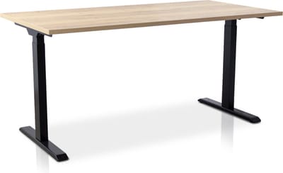 Zit-sta bureau snelslinger verstelbaar - MRC FAST FLEX | 160 x 80 cm | frame zwart - blad robuust eiken