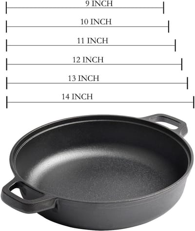 Gietijzeren Koekenpan met Handgrepen Diep 9 Inch