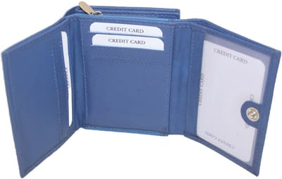 Leren rits portemonnee / compacte Tri-fold ritsportemonnee / beurs met rits voor muntgeld in rood, paars, roze, groen, navy, blauw, zwart leer / 134