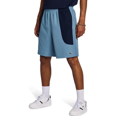 Lacoste Off Court Logo Korte Broeken Heren - Blauw - Maat XS - Poly Jersey