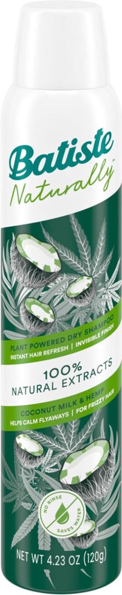 Batiste Naturally Droogshampoo Coconut Milk & Hemp Seed Oil - 6 x 200 ml - Voordeelverpakking