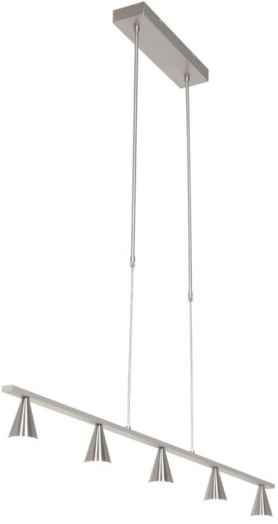 Hanglamp Vortex 3066ST Staal 5 lichts verstelbaar van 85 tot 145 cm Steinhauer Modern