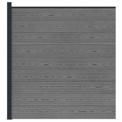 vidaXL - Hekset - 175 - x - 186 - cm - WPC - en - Aluminium - Grijs