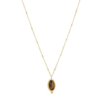 Bijoutheek Collier Tribal Dots Tiger Eye