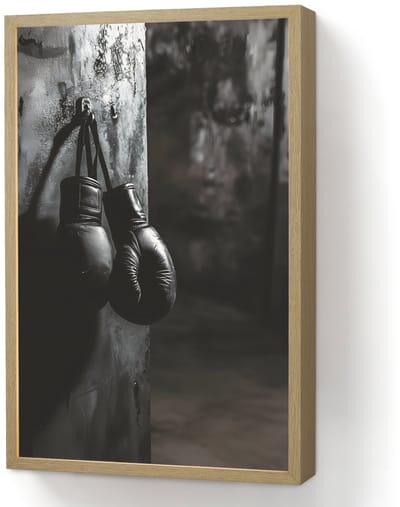 Wandlamp 40x60 cm - Oplaadbaar - Bokshandschoenen - Muur - Duister - Zwart - Wandlampen binnen woonkamer - Slaapkamer lamp - Decoratieve nachtlamp - Vloerlamp draadloos