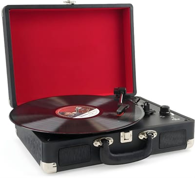 DnA® Retro platenspeler - Platenspelers - Platenspeler Bluetooth - Platenspeler Met Bluetooth - Zwart - ‎16cm x 39cm x 16cm