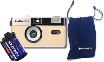 Analoge Camera Set - 35mm Filmcamera - Creatief Fotograferen - Herbruikbaar Inclusief Film - 20x4x7cm - Beige