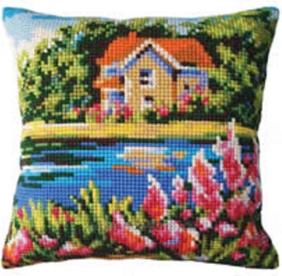 Lake House Kruissteekkussen Collection D'Art 5448