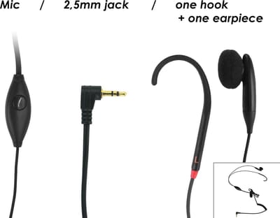GEEMARC CL Hook 5 Duo met 1x INDUCTIE 'HAAK' en 1x OORTELEFOON - LUISTERHULP voor gebruikers van een GEHOORAPPARAAT - 2,5 mm aansluiting