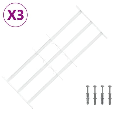 vidaXL - Beveiligingsrooster - voor - ramen - met - 3 - kruisbalken - 3 - st - 63-114 - cm