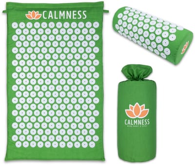 Calmness Spijkermat Set met Spijkerkussen - Groen - 74x44 cm - Acupressuur Mat - Massagekussen - Nekmassage - Rugmassage - Shakti mat
