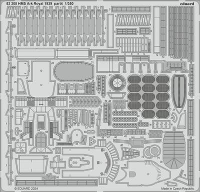 Eduard Modelbouwdecoratie - 53308 Photo-Etch Accessoires voor HMS Ark Royal 1939 part 4 - Photo-etch