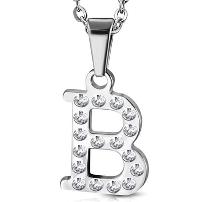 Amanto Ketting Letter B - Unisex - 316L Staal - Alfabet - 20x13mm - 50cm